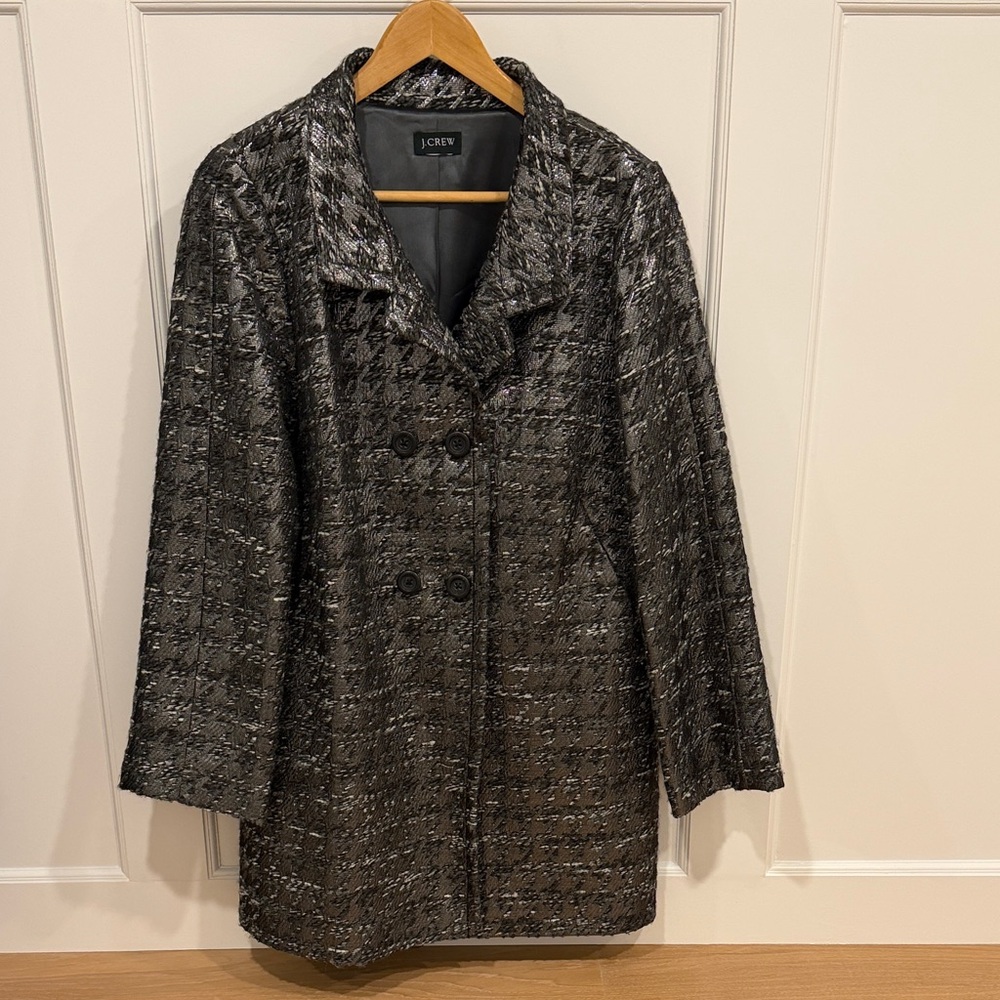 J. Crew Women's Charcoal Tweed Pea Coat